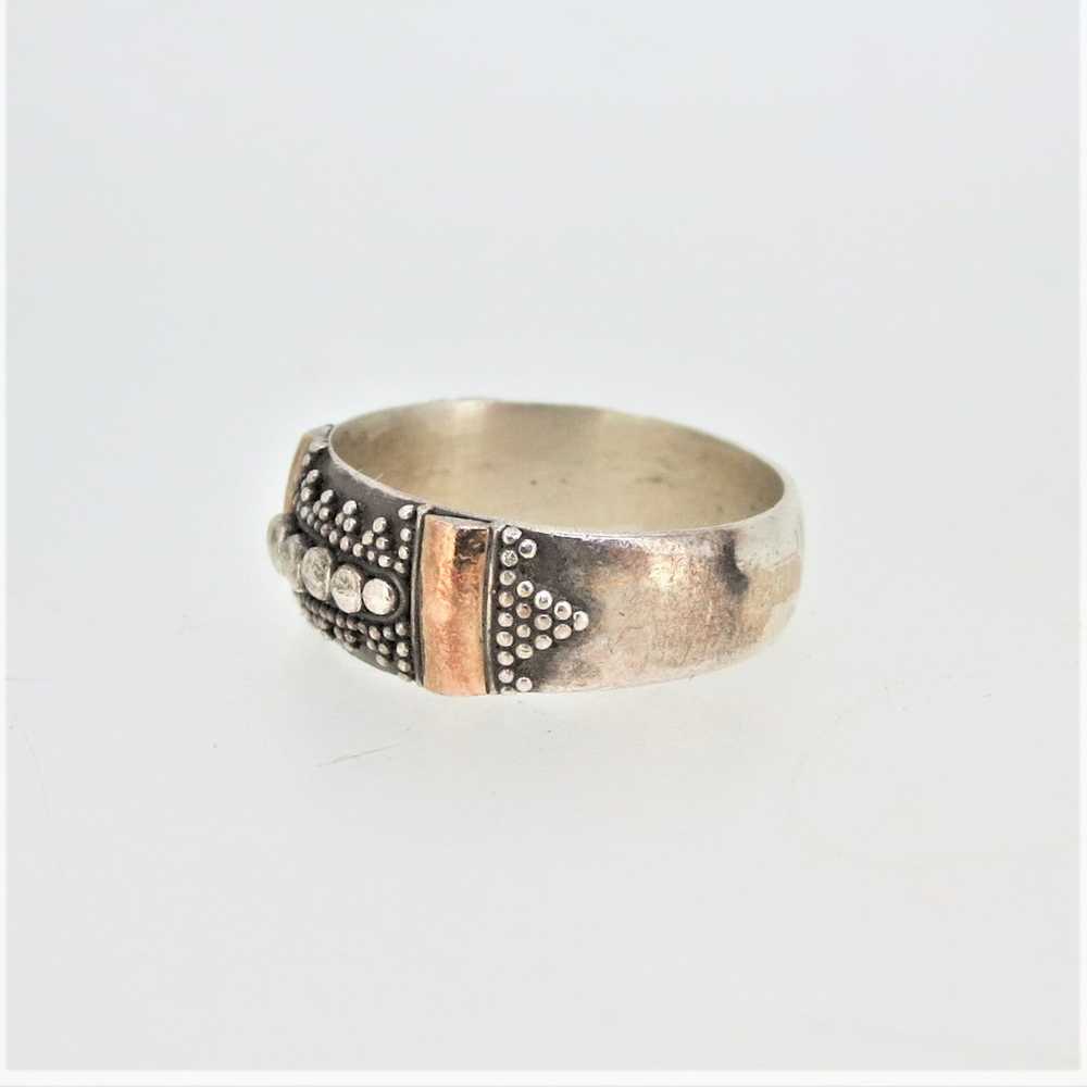 Sterling Silver Dotted Pattern Gold Tone Accent B… - image 4