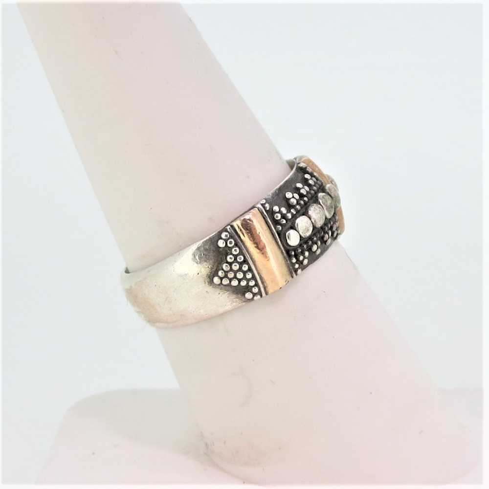 Sterling Silver Dotted Pattern Gold Tone Accent B… - image 6
