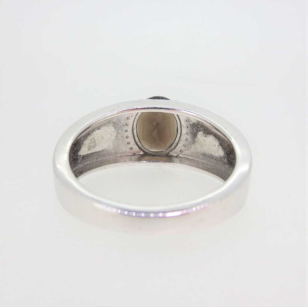 Sterling Silver Chuck Clemency Ring with Smokey Q… - image 5