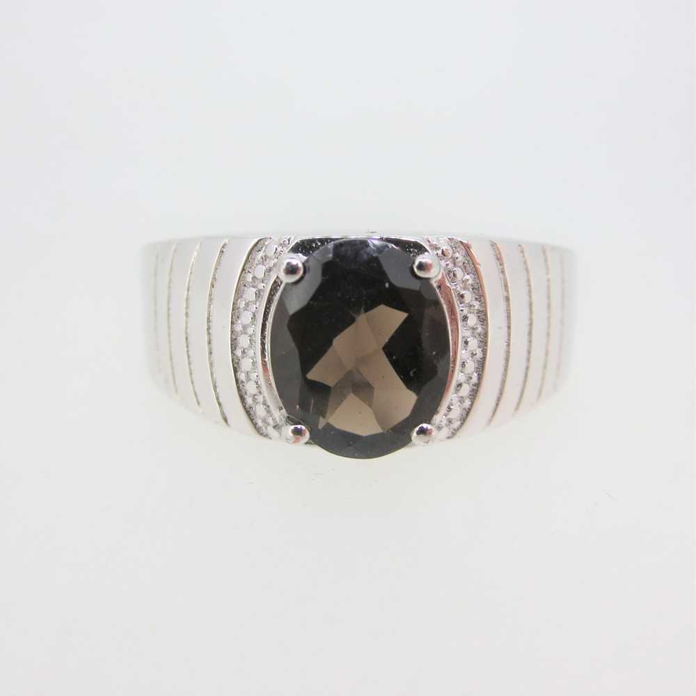 Sterling Silver Chuck Clemency Ring with Smokey Q… - image 8