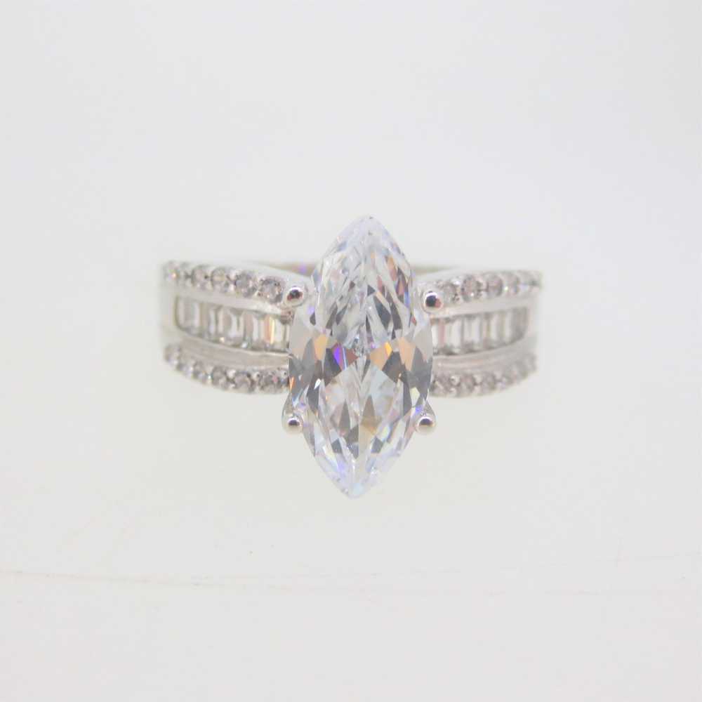 Sterling Silver Ring with Oval Shaped CZ Size 12 - image 8