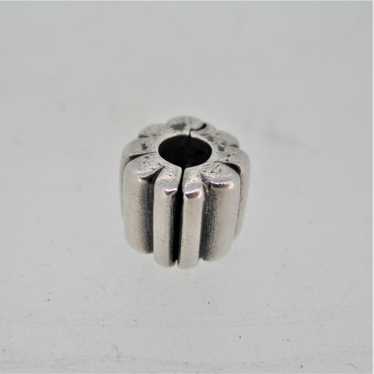Sterling Silver Pandora Ribbed Clip 790163 Retired - image 1