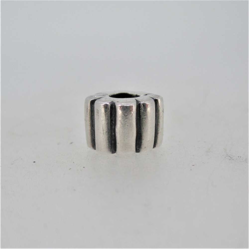 Sterling Silver Pandora Ribbed Clip 790163 Retired - image 2