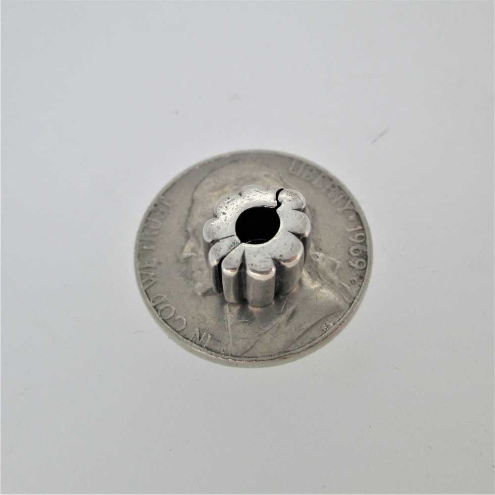 Sterling Silver Pandora Ribbed Clip 790163 Retired - image 4