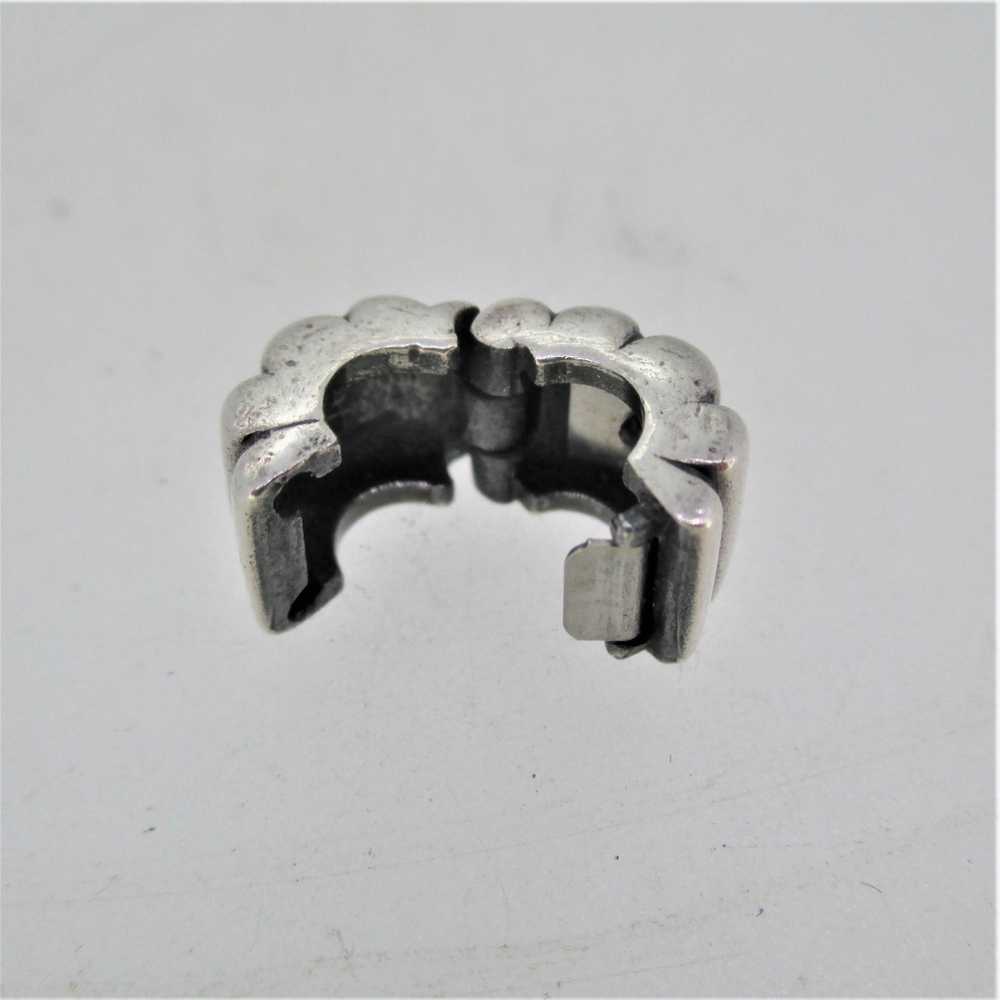 Sterling Silver Pandora Ribbed Clip 790163 Retired - image 7