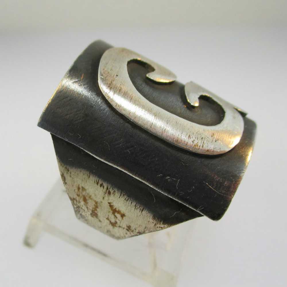 Vintage Sterling Silver Signet Initial G Ring Siz… - image 4