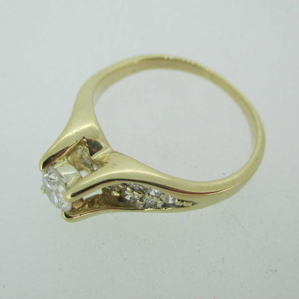 14k Yellow Gold Approx .25ct Round Brilliant Cut … - image 4