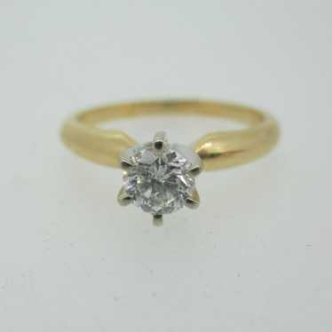 14k Yellow Gold Approx .40ct Round Brilliant Cut … - image 1