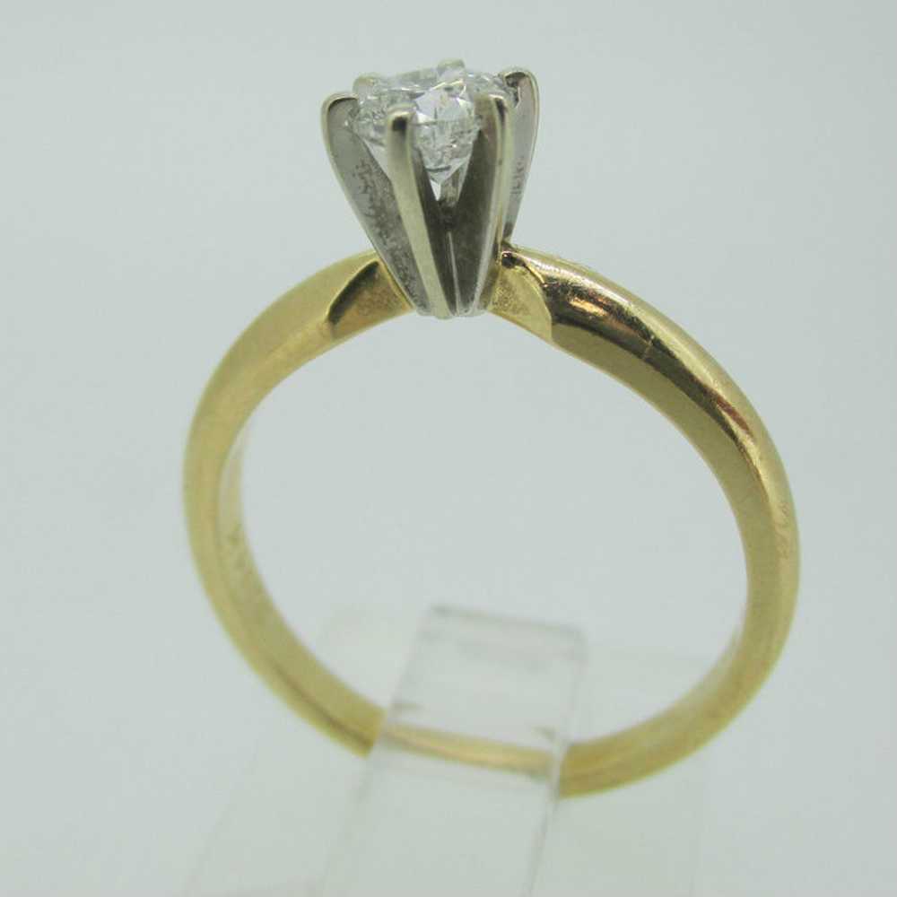 14k Yellow Gold Approx .40ct Round Brilliant Cut … - image 2