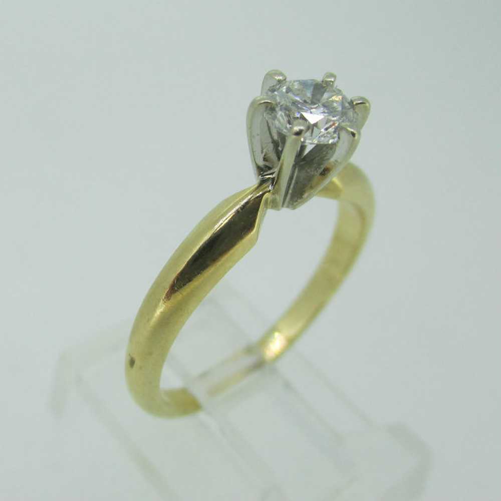 14k Yellow Gold Approx .40ct Round Brilliant Cut … - image 3