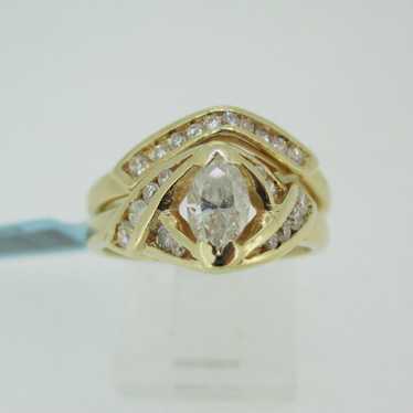 14k Yellow Gold Approx .40ct Marquise Cut Diamond 