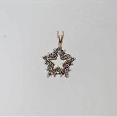 1/3 CT. T.W. Composite Diamond Star Necklace Charm in 10K Gold