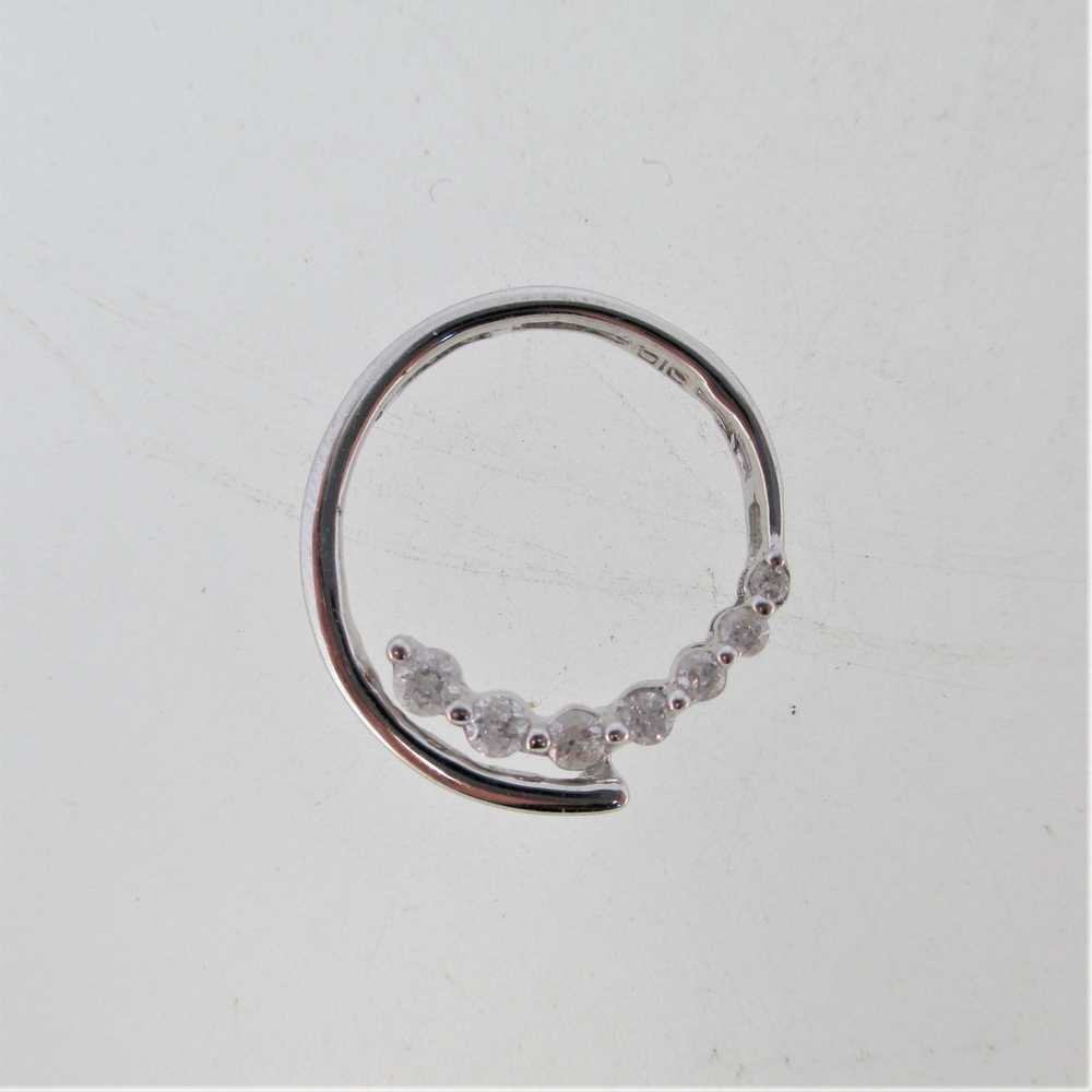 OTC 10K White Gold Circle Spiral Diamond Pendant - image 1