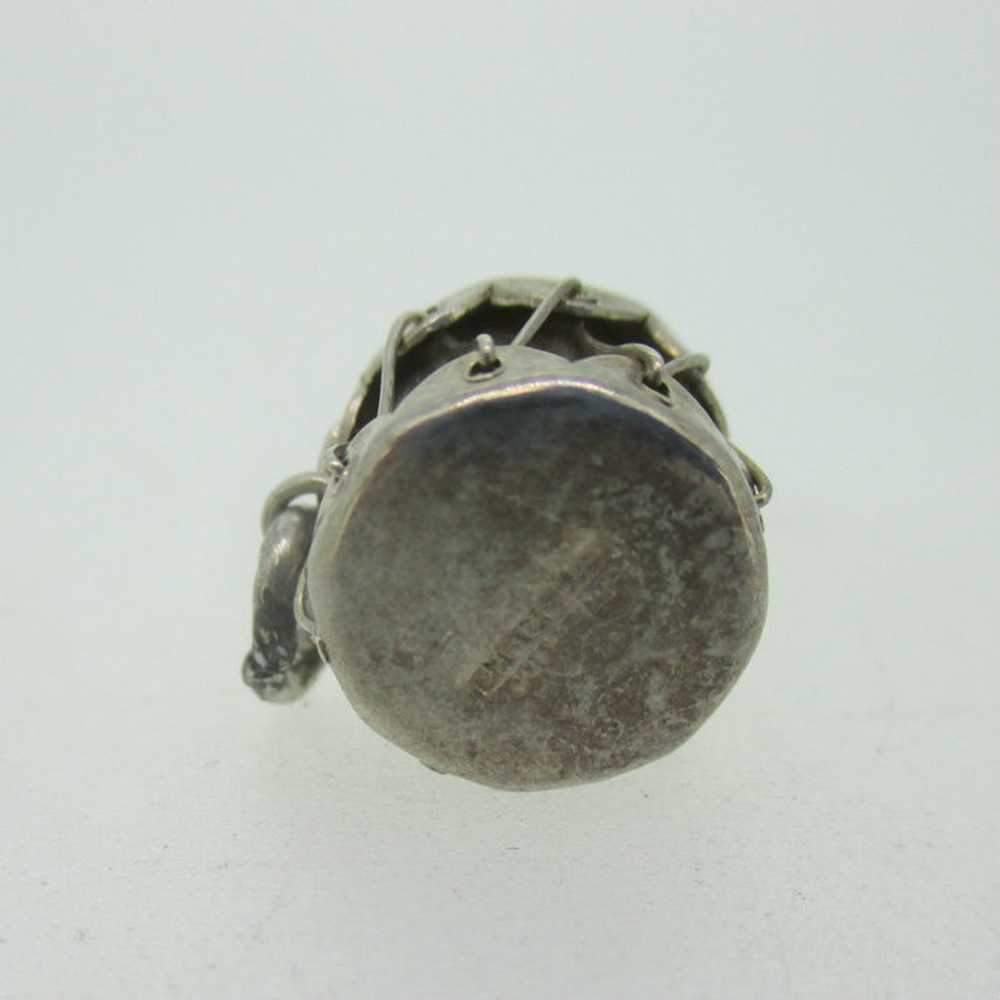 Sterling Silver Drum Mexico Charm Vintage - image 4