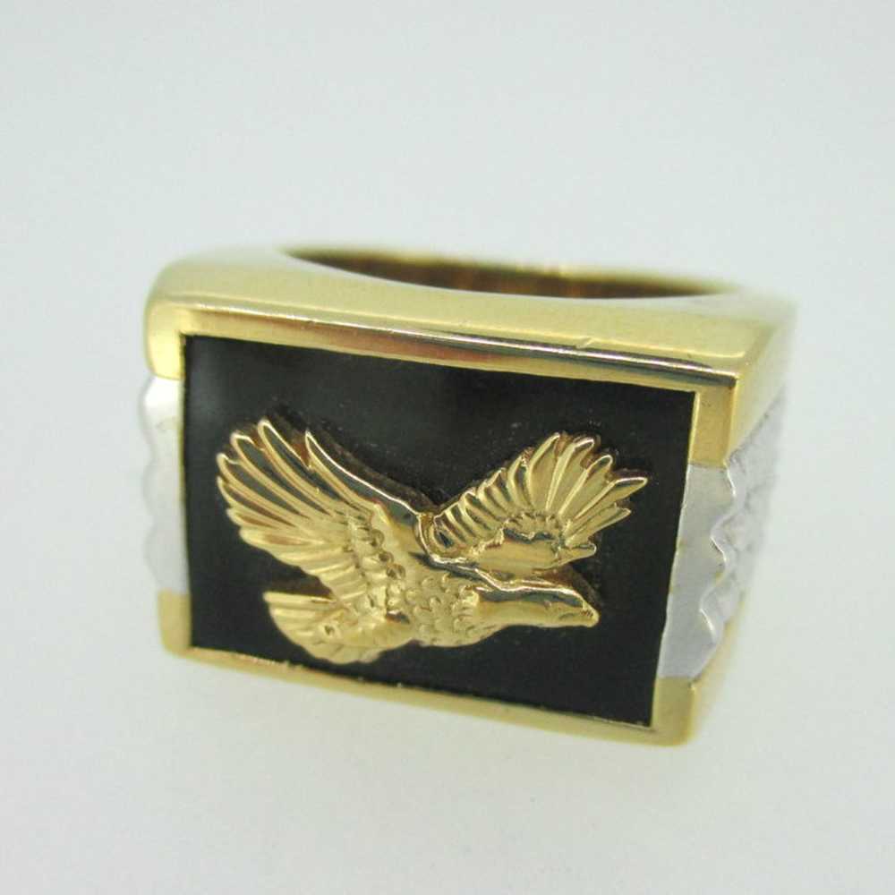 Sterling Silver Gold Plated Two Tone Eagle Mens R… - image 1