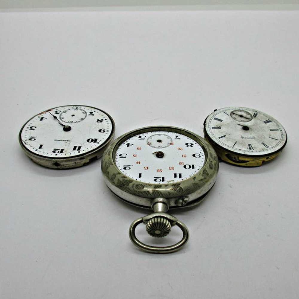 Lot of 3 Swiss Movements and Dials Parts Steampunk - image 3