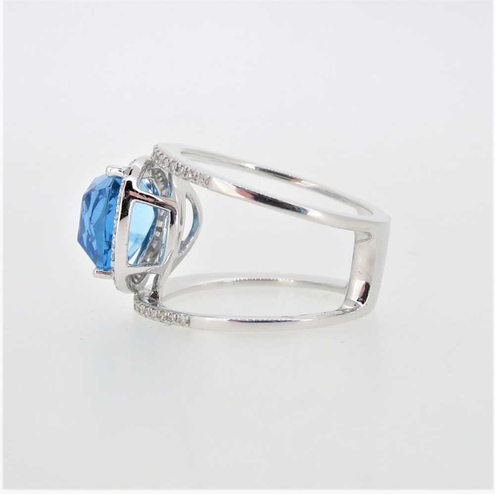 Effy 14K White Gold Fancy Cut Blue Topaz Diamond … - image 4