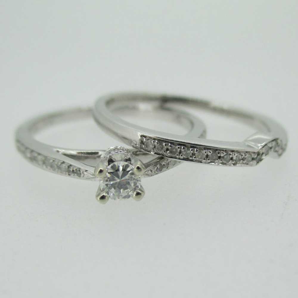 10k White Gold .14ct Round Brilliant Cut Diamond … - image 3