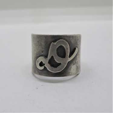 Unmarked Sterling Silver Initial D Ring Size 5 - image 1