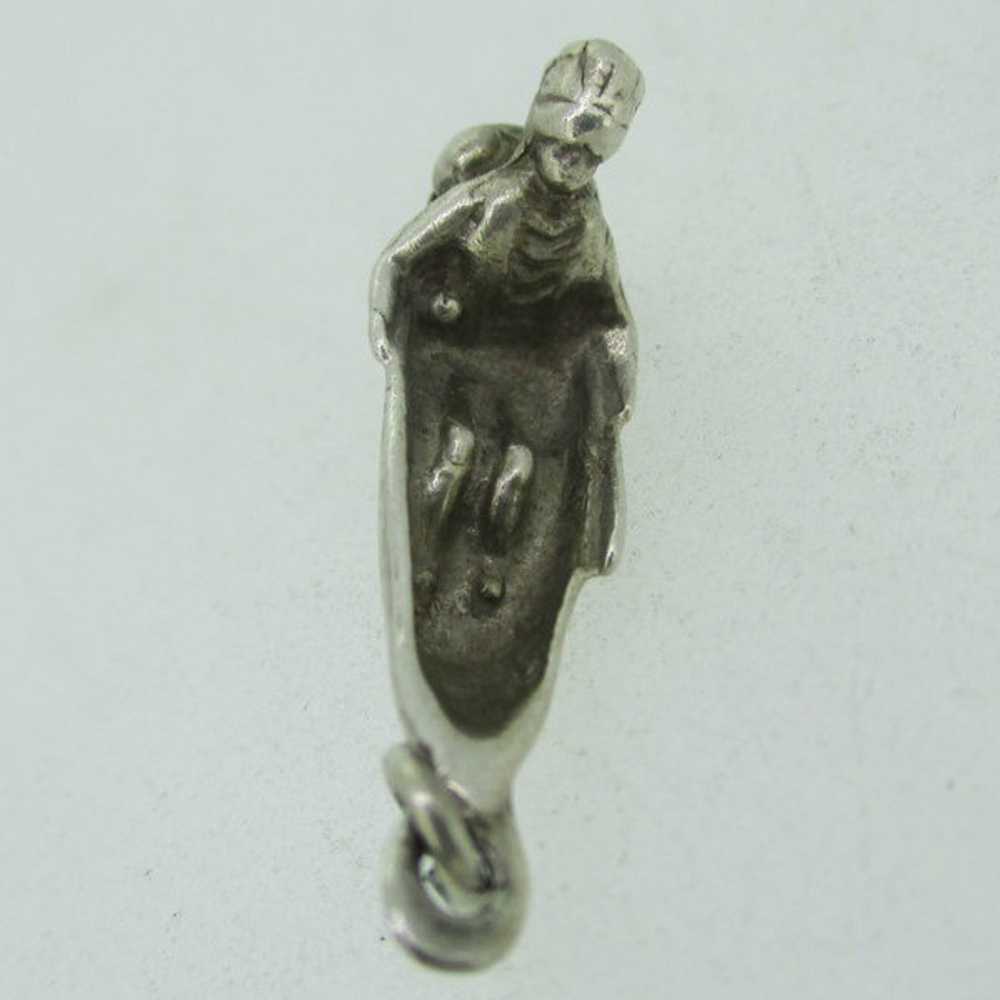 Vintage Sterling Silver Indian in Canoe Pendant C… - image 3