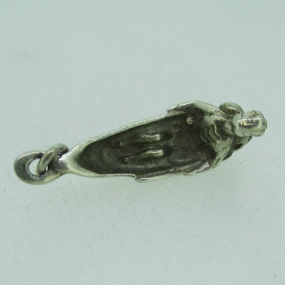 Vintage Sterling Silver Indian in Canoe Pendant C… - image 4