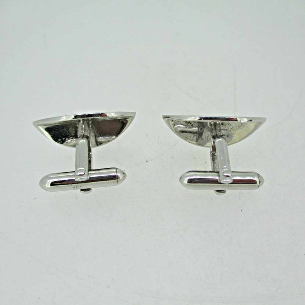 Vintage Sterling Silver Orange Slice Cuff Links - image 5