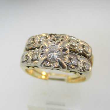 Vintage CA 1940s Era 14k Yellow Gold Approx .38ct… - image 1