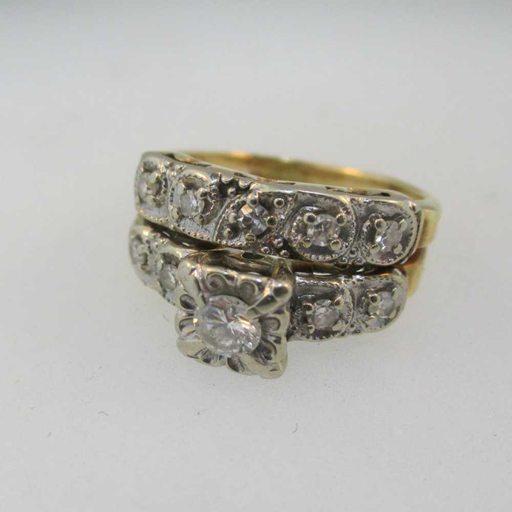 Vintage CA 1940s Era 14k Yellow Gold Approx .38ct… - image 5