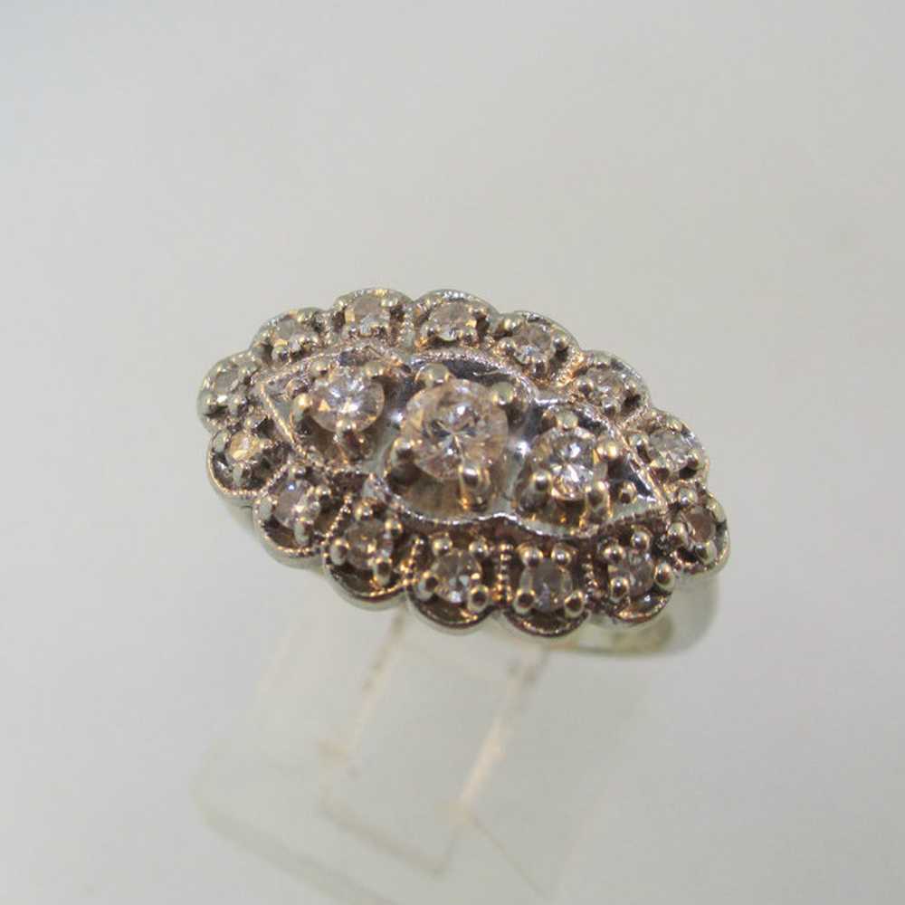 Vintage CA 1960s Era 14k White Gold Approx .42ct … - image 1