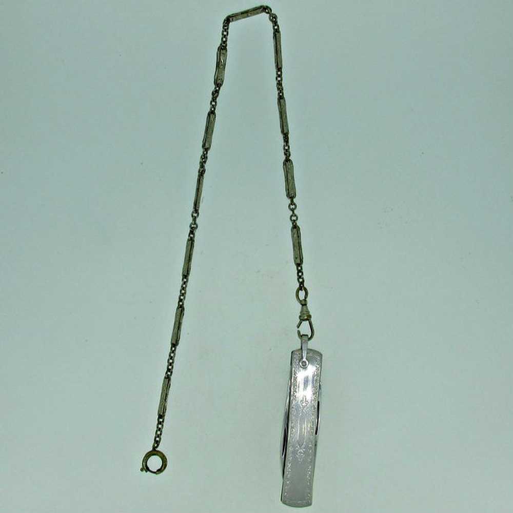 Antique Silver Tone Pocket Watch Chain with Silve… - image 1