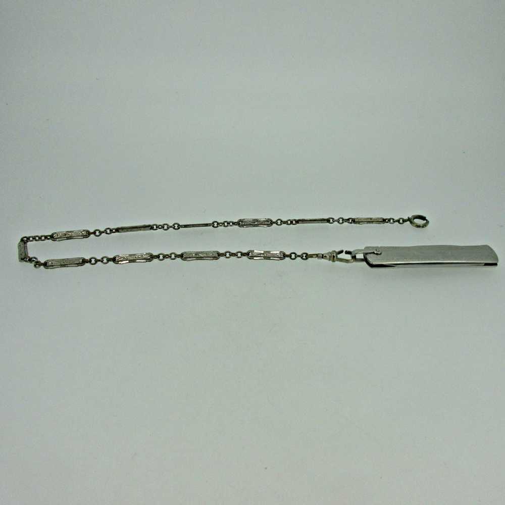 Antique Silver Tone Pocket Watch Chain with Silve… - image 5