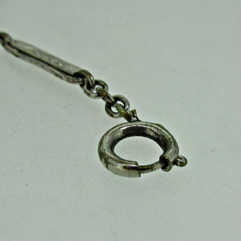 Antique Silver Tone Pocket Watch Chain with Silve… - image 6