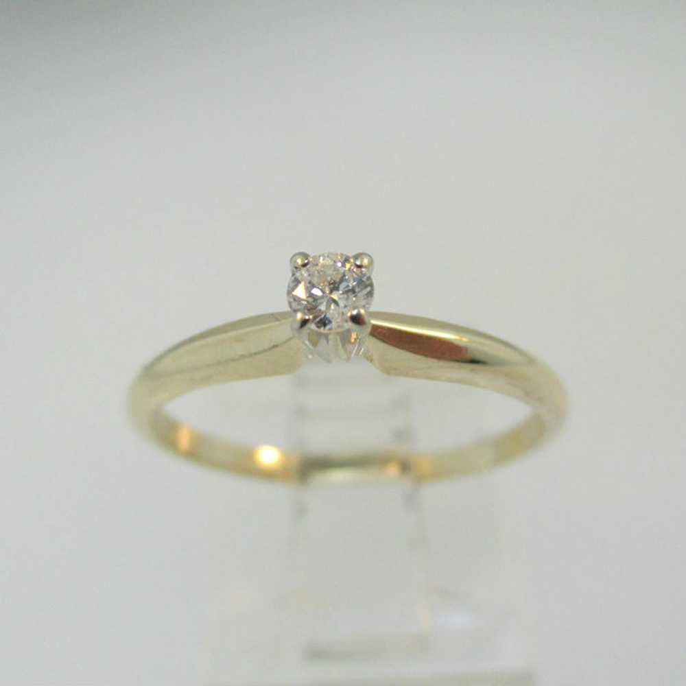 14k Yellow Gold Approx .09ct Round Brilliant Cut … - image 2