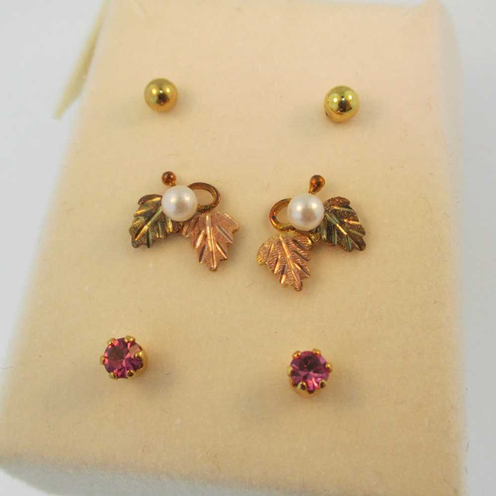 12k CCO Coleman 2 Leaf Jacket Earrings with 3 Pai… - image 2