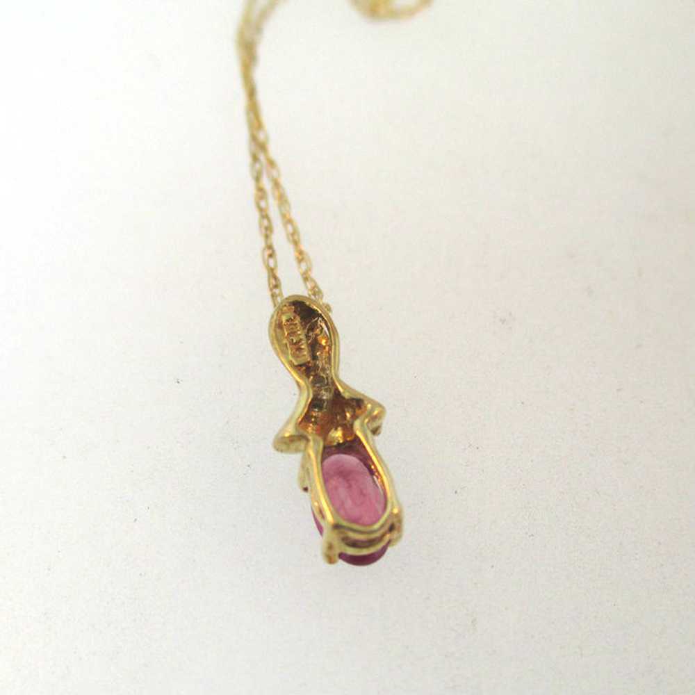 10k Yellow Gold Ruby and Diamond Necklace and Pen… - image 11