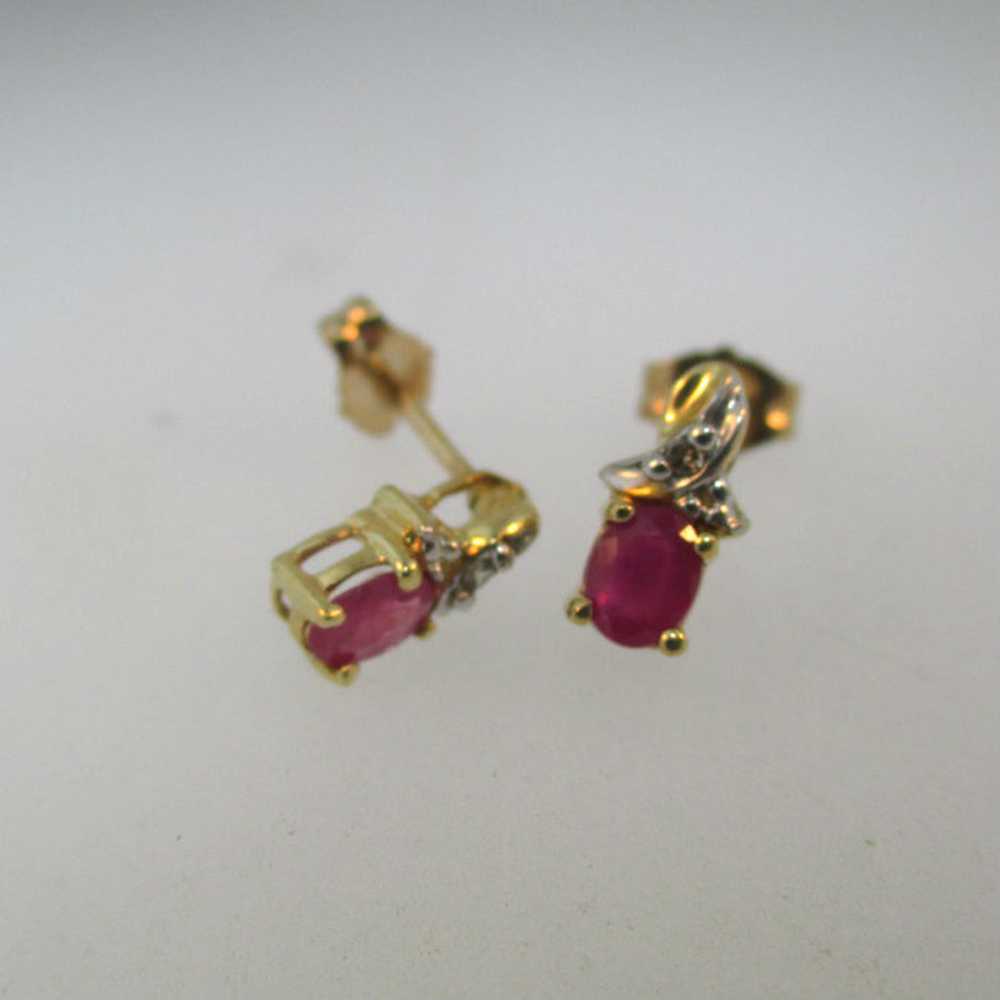 10k Yellow Gold Ruby and Diamond Necklace and Pen… - image 4