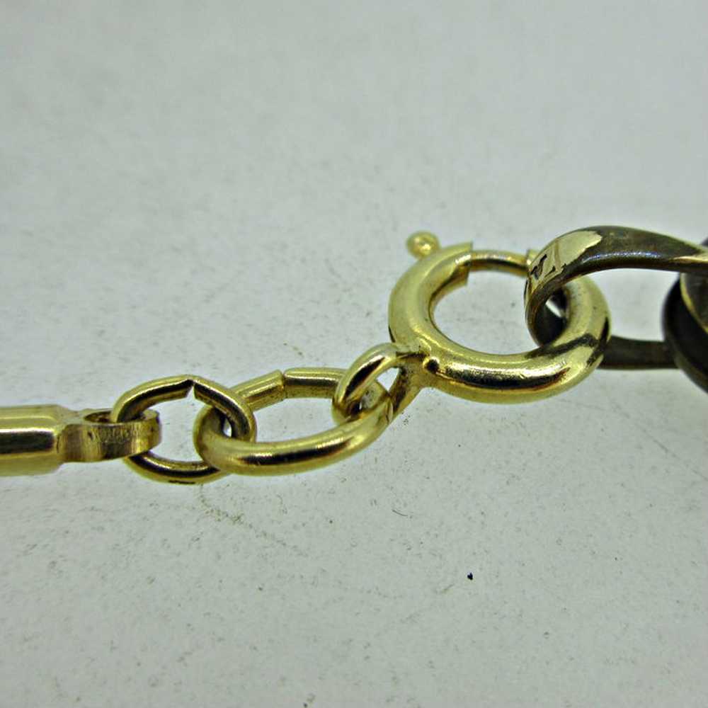 Vintage Gold Tone Watch Chain with Religious Char… - image 4