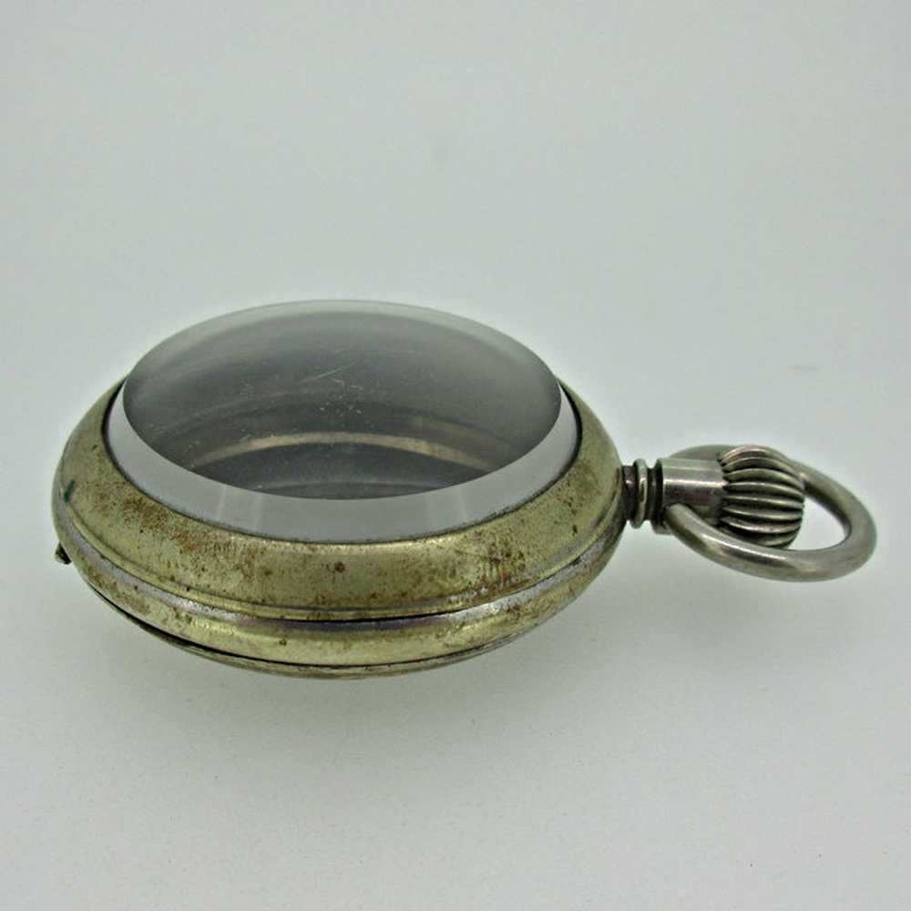 Antique Swiss Worn Silver Tone Watch Case - image 3