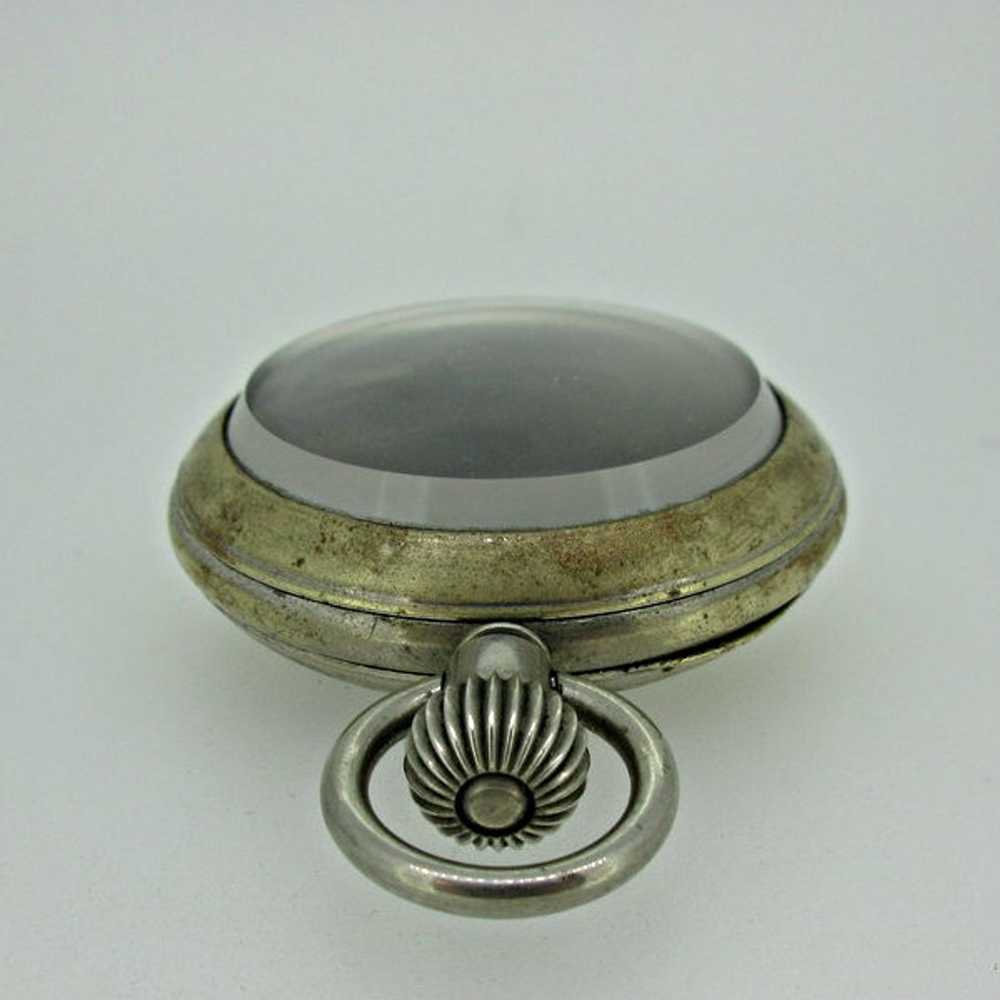 Antique Swiss Worn Silver Tone Watch Case - image 4