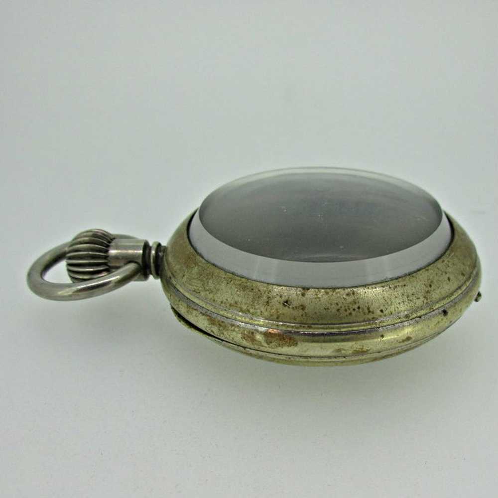 Antique Swiss Worn Silver Tone Watch Case - image 5