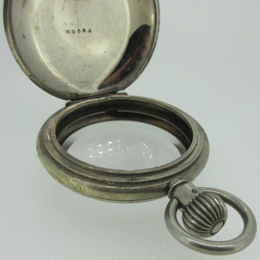 Antique Swiss Worn Silver Tone Watch Case - image 6