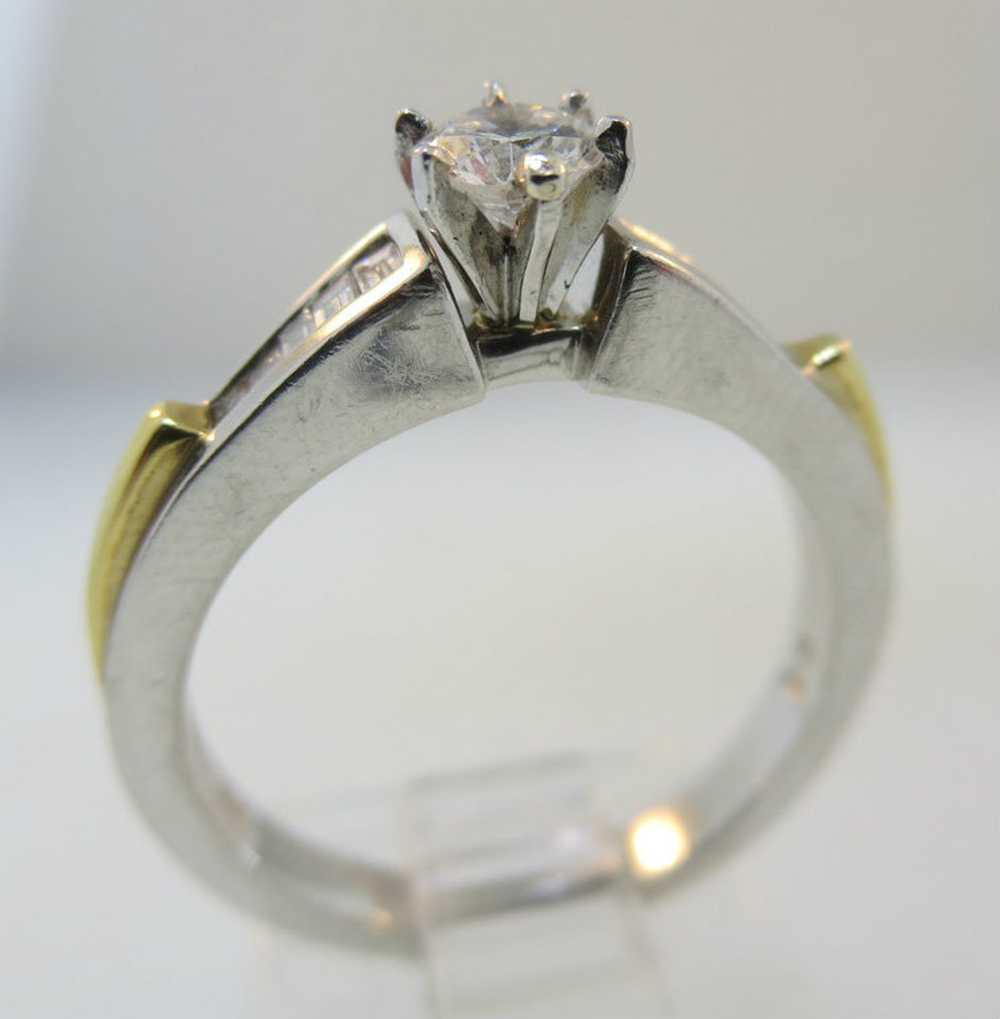 Platinum and 18k Yellow Gold Approx. .25ct TW Rou… - image 10