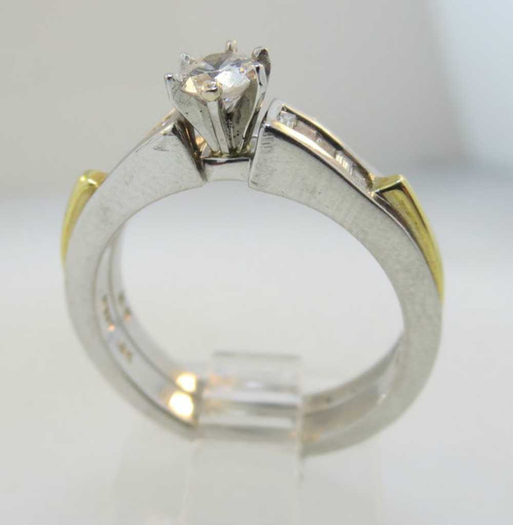 Platinum and 18k Yellow Gold Approx. .25ct TW Rou… - image 5