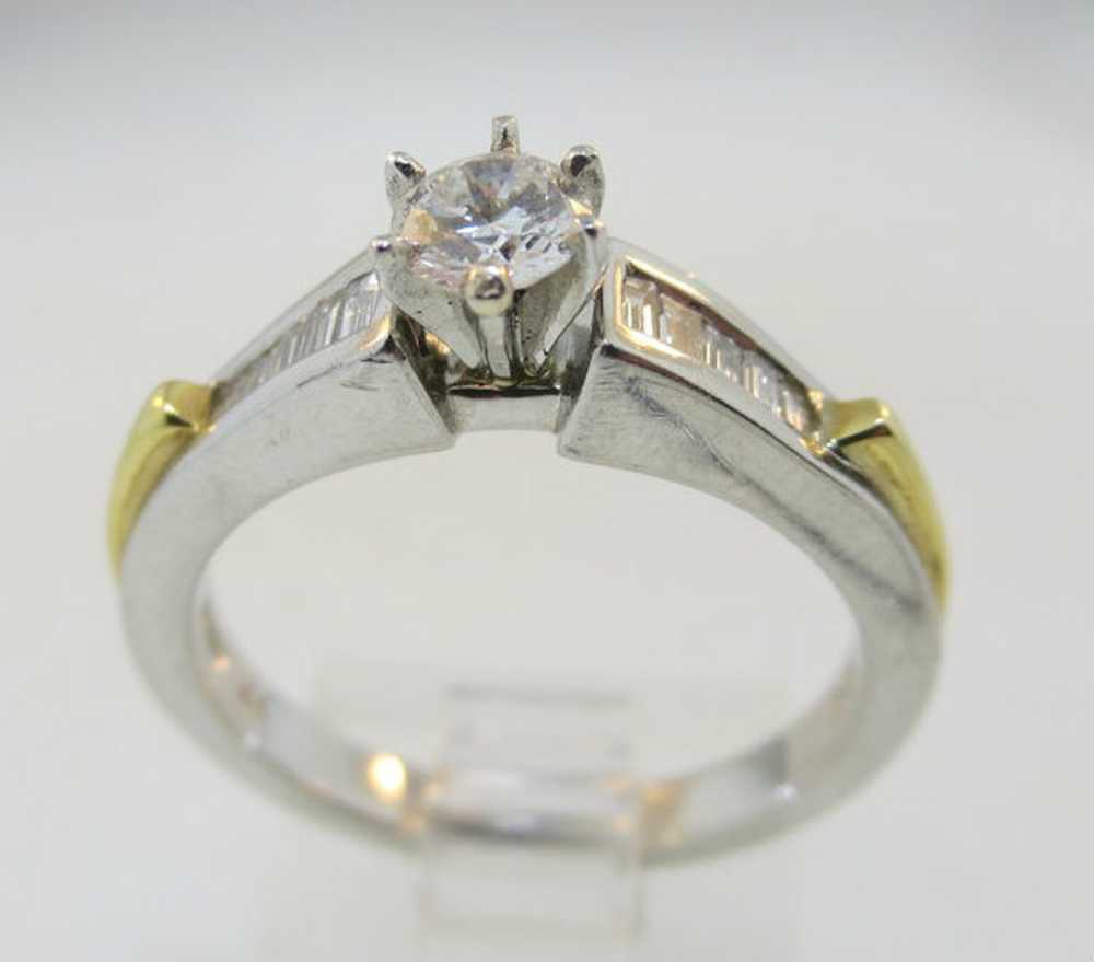 Platinum and 18k Yellow Gold Approx. .25ct TW Rou… - image 6