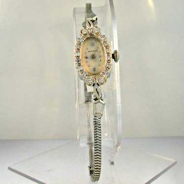 Vtg Hamilton 14k White on sale Gold Ladies Dial 17 Jewels Mechanical Watch