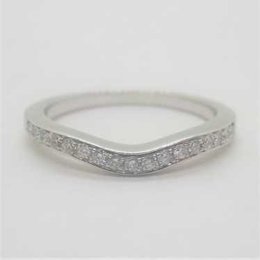 10k White Gold .20ct TW Diamond Pave Enhancer Ban… - image 1