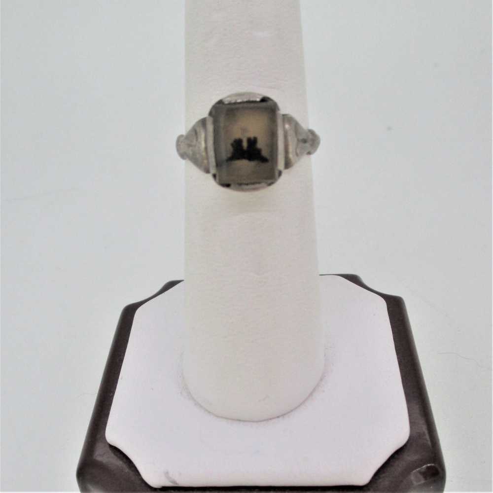 Sterling Silver Picture Agate Ring Size 6.5 - image 2