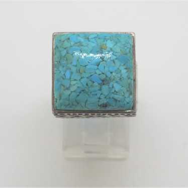 Vintage Sterling Silver Silpada Square Turquoise … - image 1