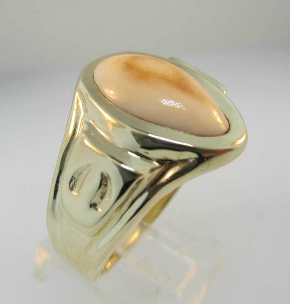 14k Yellow Gold Elk Tooth Ring Size 12 ¾ * - image 4