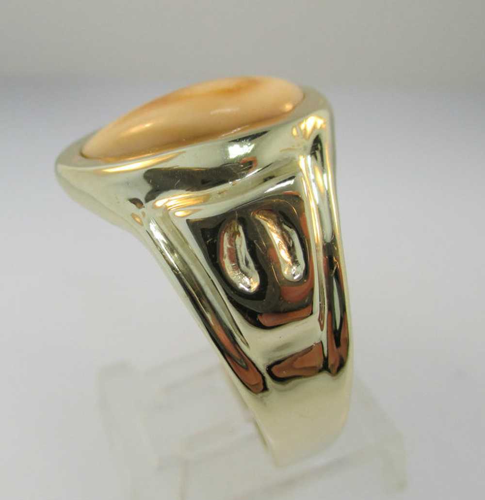 14k Yellow Gold Elk Tooth Ring Size 12 ¾ * - image 5